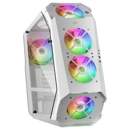 Mars Gaming MC51W, Caja PC Gaming ATX, Doble Cristal Templado, 5x Ventilador RGB 12cm, Blanco