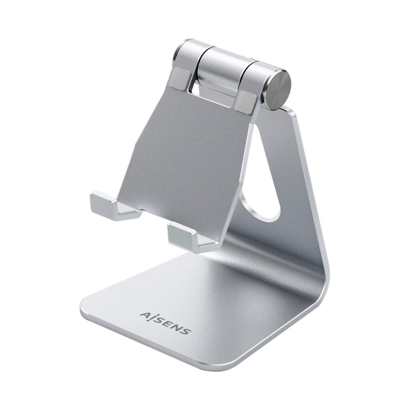 AISENS Soporte De Sobremesa Tamaño M Ajustable (1 Pivote) Para Movil   Tablet, Plata