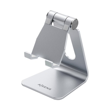 AISENS Soporte De Sobremesa Tamaño M Ajustable (1 Pivote) Para Movil   Tablet, Plata