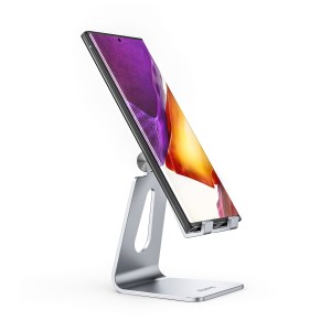AISENS Soporte De Sobremesa Tamaño M Ajustable (1 Pivote) Para Movil   Tablet, Plata