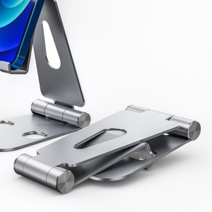 AISENS Soporte De Sobremesa Tamaño XL Ajustable (2 Pivotes) Para Movil   Tablet, Plata