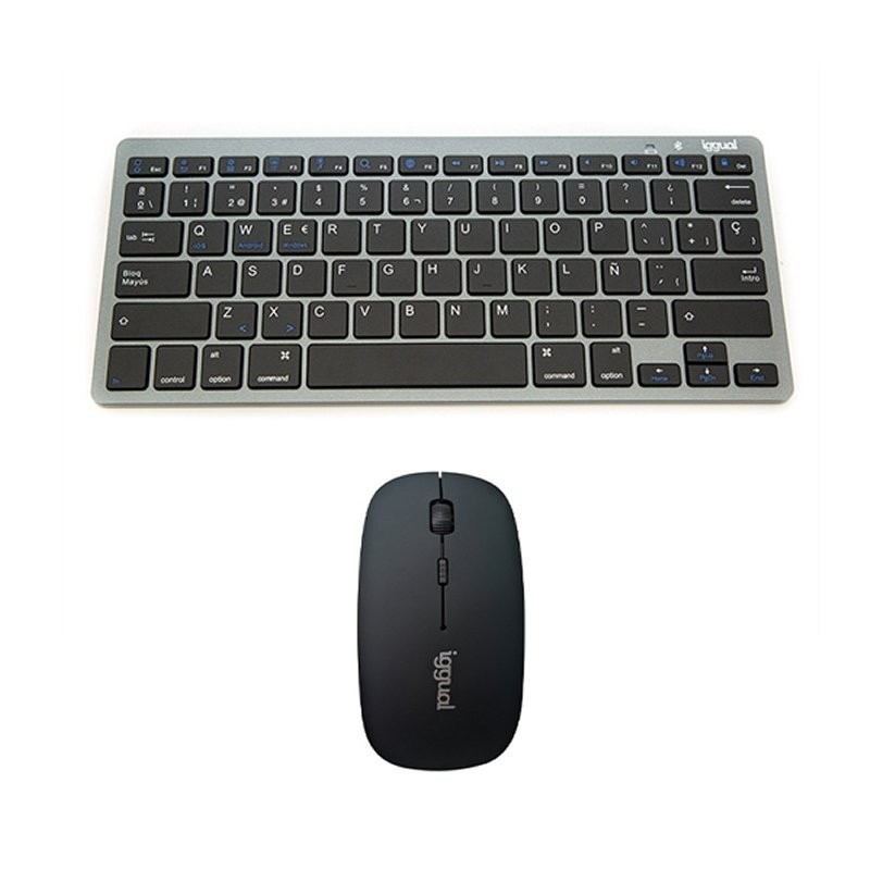 iggual IGG316917+IGG316771 teclado Ratón incluido Bluetooth QWERTY Gris