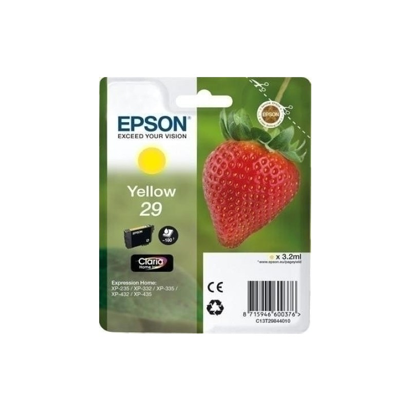CARTUCHO EPSON T298240 AMARILLO XP235/XP332/XP3357XP4327XP435