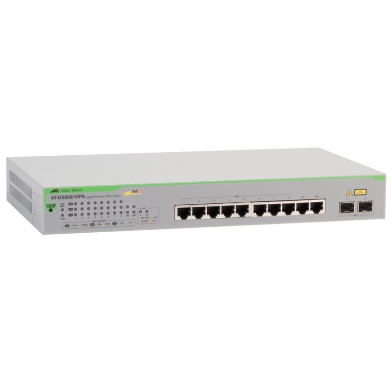 Allied Telesis AT-GS950 10PS V2-50 switch No administrado Gigabit Ethernet (10 100 1000) Energía sobre Ethernet (PoE) Gris
