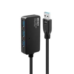 Lindy 43159 hub de interfaz USB 3.2 Gen 1 (3.1 Gen 1) Type-A 5000 Mbit s Negro