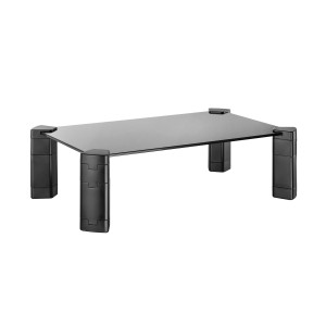 AISENS Soporte Elevador Cristal para Monitor Portátil, Negro