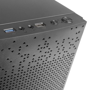 Tacens Anima AC6, Caja Ordenador Compacta Micro ATX, Frontal Malla Refrigeración, USB 3.0, Negro