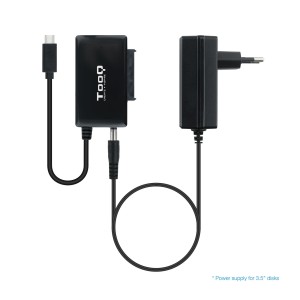 TooQ TQHDA-02C base de conexión para disco duro USB 3.2 Gen 1 (3.1 Gen 1) Type-C Negro