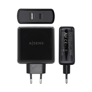 AISENS ASCH-2PD45A-BK cargador de dispositivo móvil GPS, Mando para videojuegos, MP3, MP4, Teléfono móvil, Portátil,