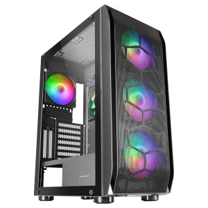 Mars Gaming MC-KX, Torre Gaming Premium E-ATX, Sistema CPU Freezer, 5 Ventiladores ARGB Ultra-silenciosos, Controladora ARGB y