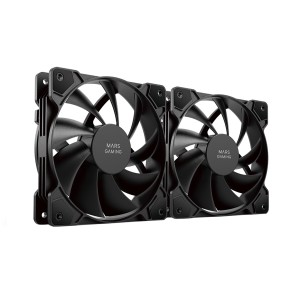 Mars Gaming MF-PROX2 Negro, Kit 2 Ventiladores 120mm, Sistema Anti-vibraciones, Ultra-silenciosos, Doble Conexión 3PIN + 4PIN