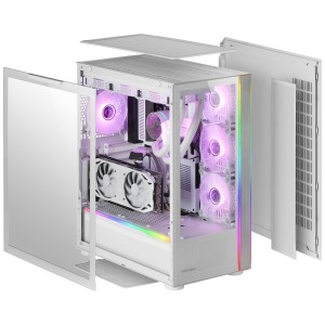 Mars Gaming MC-ULTRA, Torre Gaming Custom XXL E-ATX, Doble Tira LED ARGB, Doble Ventana Cristal Templado, Estructura Cámara