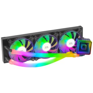 Mars Gaming ML-ULTRA360 Negro, Refrigeración Líquida CPU, TDP 650W, Espejo Infinito, 3 Ventiladores Silenciosos FDB ARGB, Tubos