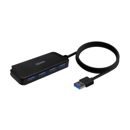 AISENS Hub USB 3.0, Tipo A M-4x Tipo A H, Negro, 60cm