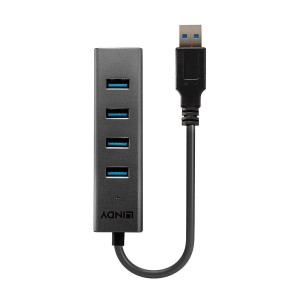 Lindy 43324 hub de interfaz USB 3.2 Gen 1 (3.1 Gen 1) Type-A 5000 Mbit s Negro