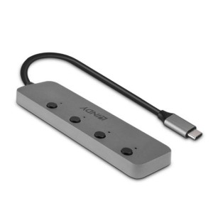 Lindy 43383 hub de interfaz USB 3.2 Gen 1 (3.1 Gen 1) Type-C 5000 Mbit s Gris