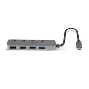 Lindy 43383 hub de interfaz USB 3.2 Gen 1 (3.1 Gen 1) Type-C 5000 Mbit s Gris