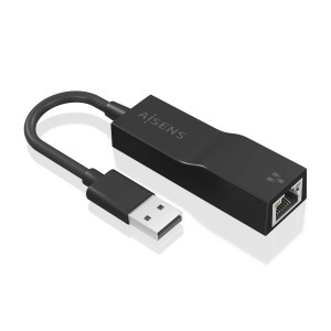 AISENS Conversor USB 3.0 a Ethernet Gigabit 10 100 1000 Mbps, Negro, 15 cm