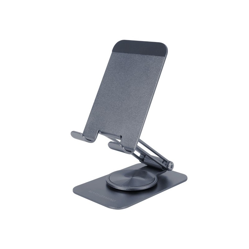 Mars Gaming MA-RSS, Soporte Plegable para Smartphone, Rotación Dinámica 360º + Ajuste en Altura y Ángulo 180º, Soporte Teléfono