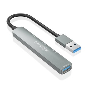 AISENS HUB USB 3.0 Aluminio, 1xUSB3.0 A H+3xUSB2.0 A H, Gris, 10cm
