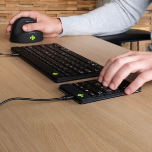 R-Go Tools Teclado numérico R-Go Numpad Break, teclado numérico ergonómico con software de pausa, con cable, negro