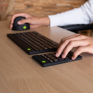 R-Go Tools Teclado numérico R-Go Numpad Break, teclado numérico ergonómico con software de pausa, bluetooth, negro