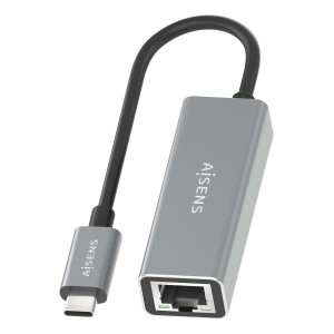 AISENS Conversor USB3.1 Gen1 USB-C a ethernet Gigabit 10 100 1000 Mbps, Gris, 15cm