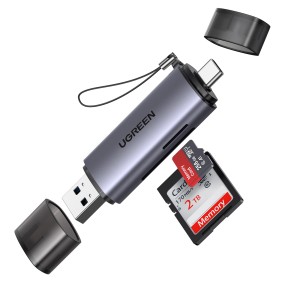 Ugreen 50706 lector de tarjeta USB Micro-USB Plata