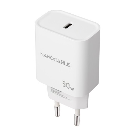 Nanocable Cargador USB-C PD 30W, Blanco