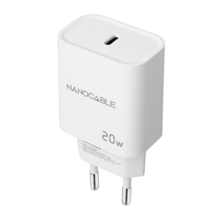 Nanocable Cargador USB-C PD 20W, Blanco