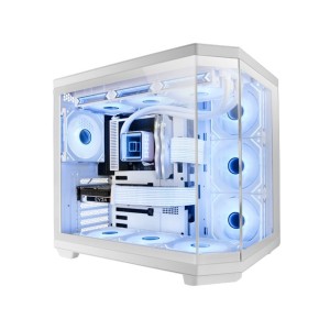 Mars Gaming MC-3TCORE, Caja Gaming Custom ATX, Triple Ventana Cristal Templado Extraíble, Cámara Dual, Semitorre Compatible con