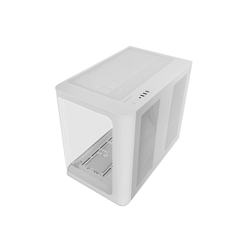 Mars Gaming MC-FUSION, Caja Gaming ATX, Ventana Lateral Completa y Frontal Curvo Cristal Templado Continuo, Semitorre PC Doble