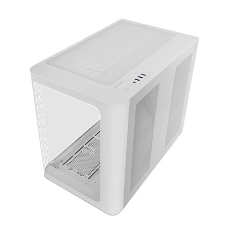 Mars Gaming MC-FUSION, Caja Gaming ATX, Ventana Lateral Completa y Frontal Curvo Cristal Templado Continuo, Semitorre PC Doble
