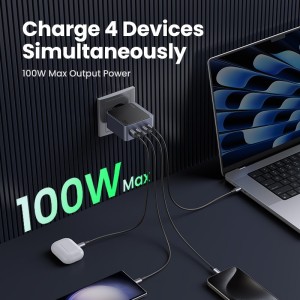 Ugreen Nexode S 100W 4-Port GaN Fast Charger EU gray Ordenador portátil, Teléfono móvil, Portátil, Batería portátil, Tableta