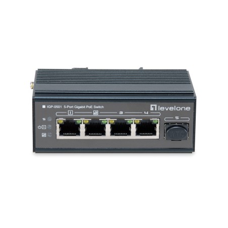 LevelOne IGP-0501 switch Gigabit Ethernet (10 100 1000) Energía sobre Ethernet (PoE) Negro