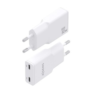 AISENS ASCH-30W2P048-W cargador de dispositivo móvil Cámara digital, MP3, MP4, Teléfono móvil, Navegante, Portátil, Consola de