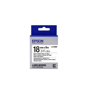 Epson Cinta adhesiva resistente - LK-5WBW cinta adhesiva resistente negra blanca 18 9