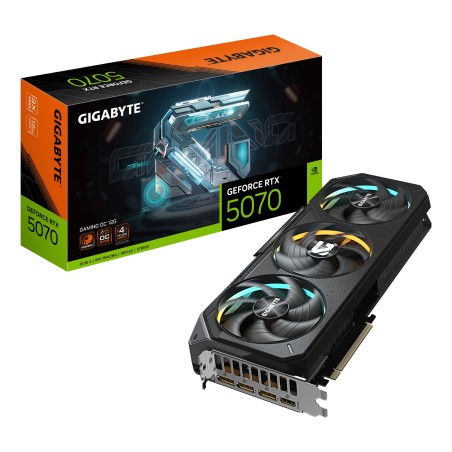 GIGABYTE GeForce RTX 5070 GAMING OC 12G Tarjeta Gráfica - 12GB GDDR7, 192 bits, PCI-E 5.0, 2625 MHz Core Clock, 3 x DP 2.1a, 1