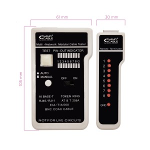 Nanocable TESTEADOR PARA CABLE RJ11 RJ12 RJ45, COAXIAL