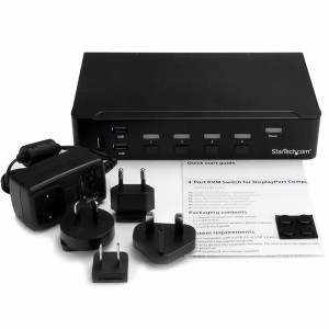 StarTech.com Switch Conmutador KVM de 4 Puertos DisplayPort 4K con USB 3.0