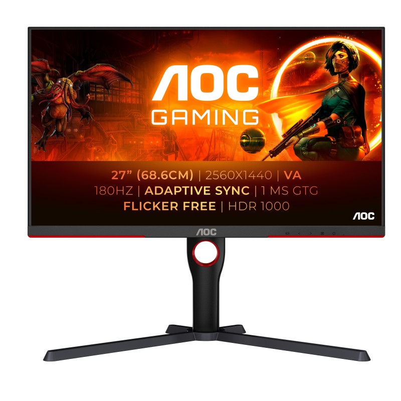 AOC G3 Q27G3XMN BK pantalla para PC 68,6 cm (27") 2560 x 1440 Pixeles 2K Ultra HD LED Negro