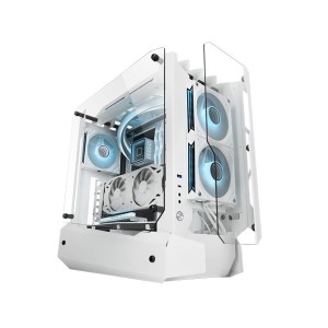 Mars Gaming MC-EDGE, Caja Gaming ATX, Diseño Open Air, Triple Panel Cristal Templado, Semitorre PC Soporte Refrigeración