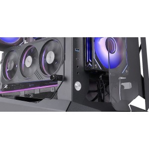 Mars Gaming MC-EDGE, Caja Gaming ATX, Diseño Open Air, Triple Panel Cristal Templado, Semitorre PC Soporte Refrigeración