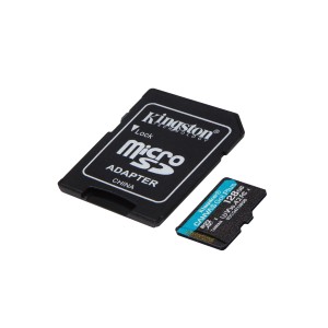 Kingston Technology Tarjeta microSDXC Canvas Go Plus Gen4 de 128 GB, 200 MB s, A2 U3 V30 y adaptador