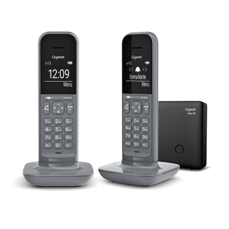 CL390 Duo Teléfono DECT/analógico Identificador de llamadas Gris