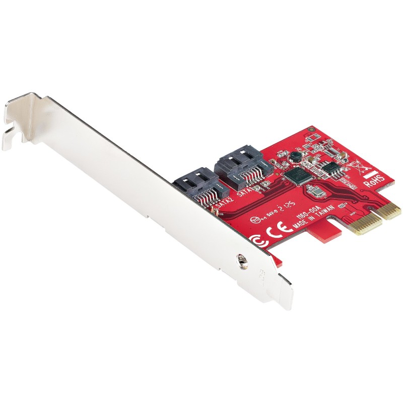 StarTech.com Tarjeta PCIe SATA - Tarjeta PCI Express Controladora de 2 Puertos SATA de 6Gbps - de Perfil Completo o Bajo -