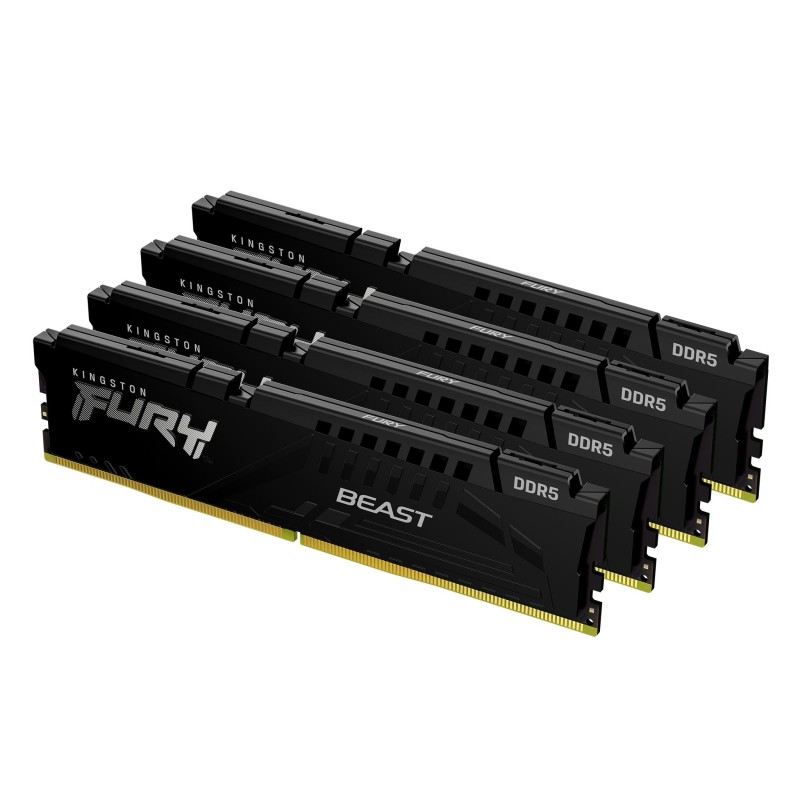 Kingston Technology FURY Beast 64GB 6000MT s DDR5 CL40 DIMM (Kit de 4) Black XMP
