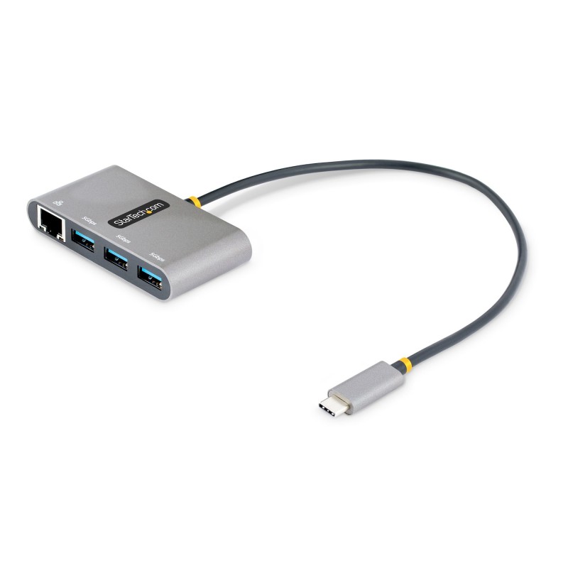 StarTech.com Hub Adaptador USB-C con Ethernet de 3 Puertos USB-A - Red Ethernet Gigabit RJ45 - USB 3.0 5Gbps - Alimentado por