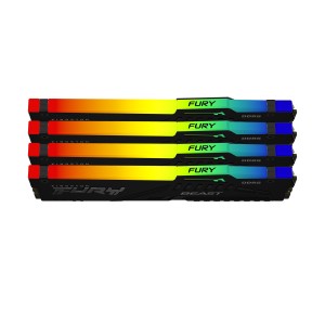 Kingston Technology FURY Beast 64 GB 6000 MT s DDR5 CL40 DIMM (Kit de 4) RGB XMP