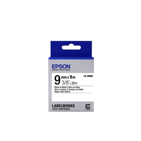 Epson Cinta estándar - LK-3WBN estándar negra blanca 9 9